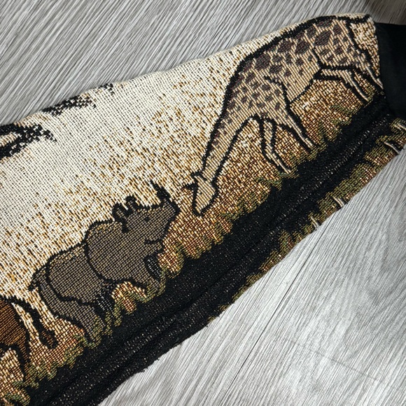 Vintage 90s Sugar Street Weavers Animals Tapestry Pullover Sweater Made In USA - Picture 8 of 16